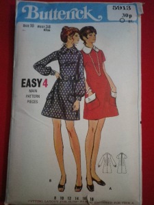 Butterick Vintage 60s Dress Pattern. 
